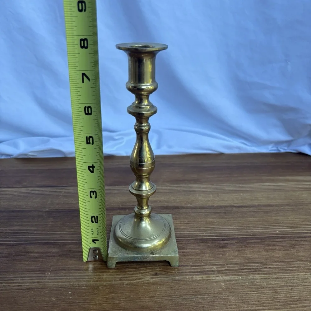Vintage Solid Brass Candlestick Holder 8